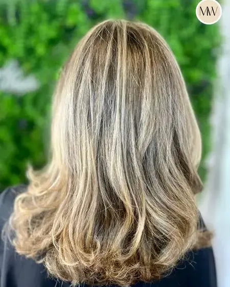 Balayage blond, coupe mi-longue dégradée — Salon MW Coiffure, Saint-Gilles-les-Bains, La Réunion