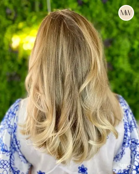 Balayage blond doré, mi-long dégradé — Salon MW Coiffure, Saint-Gilles-les-Bains, La Réunion